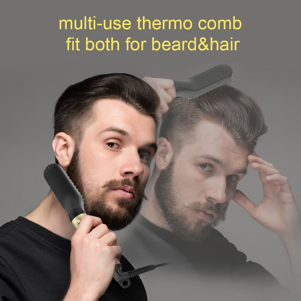 ANLAN Multifunctional Electric Beard Brush and Hair Straightening