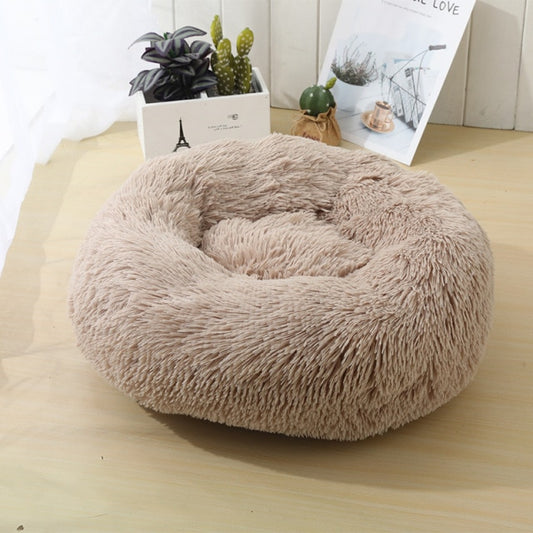 Round Warm Sofa Cushion Soft Long Plush Pets Bed