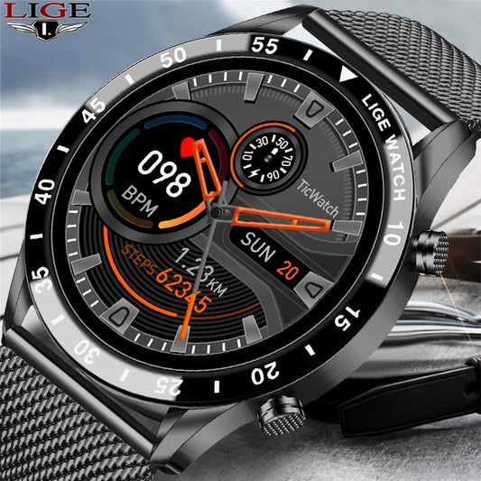 LIGE 2021 New Bluetooth Call Full Touch Screen SmartWatch