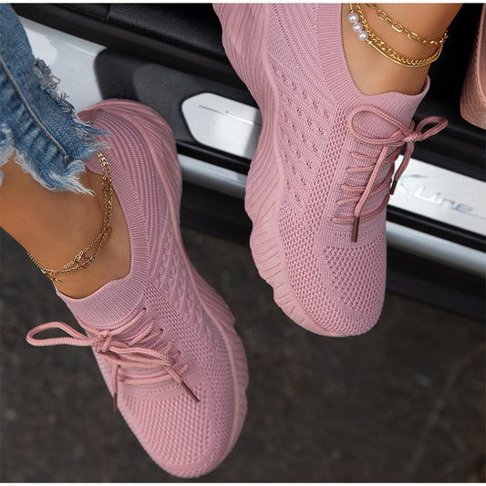 Knitted Breathable Women Sneakers