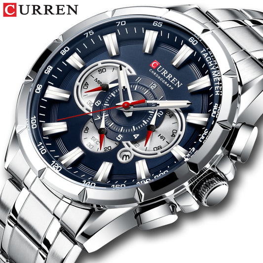 CURREN Men's New Sport Stainless Steel Band Wristwatch