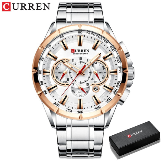 CURREN Men's New Sport Stainless Steel Band Wristwatch