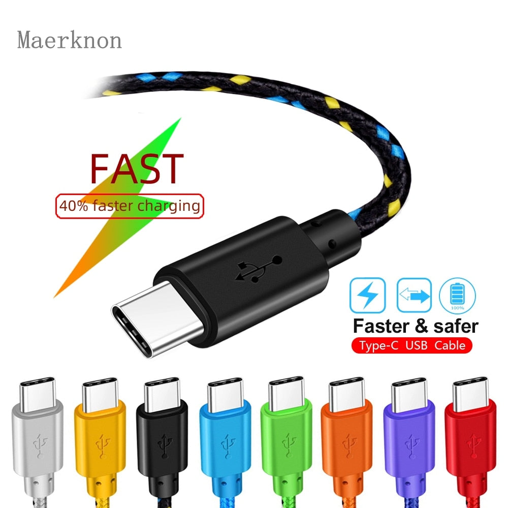 2.4A USB Type C Cable Fast Charging Data Wire