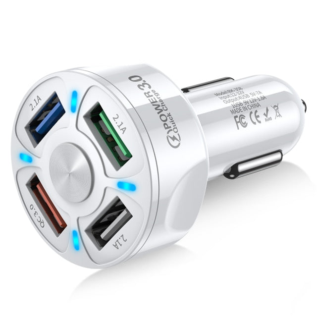 AUFU 4 USB Port Portable Fast Charging Car Charger